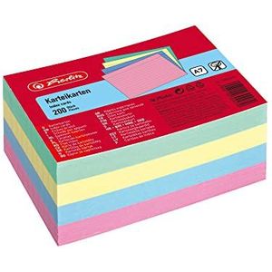 Herlitz Bristol 1150507 indexkaarten, A7, willekeurige kleuren, 200 stuks