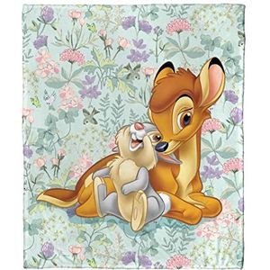 Northwest Disney Bambi Zijdedeken voor de 80e viering, 127 x 152,4 cm, botanisch motief