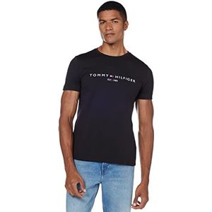 Tommy Hilfiger Tommy Logo Tee T-shirt heren (1 stuk), Jet zwart.