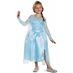 Disguise Disney Klassiek Frozen kostuum voor meisjes, Elsa ijskoningin-jurk, ijskoningin-jurk, Elsa ijskoningin kostuum voor meisjes, maat L