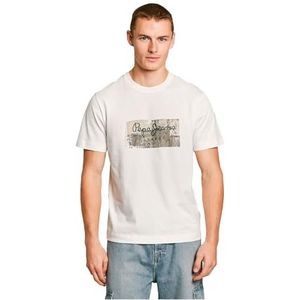 Pepe Jeans T-shirt Dalter pour homme, blanc (blanc cassé), XXL, Blanc (blanc cassé), XXL