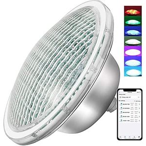 CXhome LED dompelbaar zwembad 25 W 12 V RGB PAR56 zwembadlamp onderwater 234 LED chips Bluetooth app-besturing IP68 waterdicht 32 lichteffecten kleuren veranderen voor zwembad