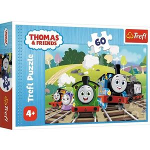 Trefl - Thomas & Friends, Tomek op reis - puzzel 60 stukjes - kleurrijke puzzel met sprookjeshelden Thomas en zijn vrienden, treinen, creatief entertainment