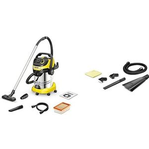 Kärcher Nat, droog multifunctionele stofzuiger WD 6 P S V-30/6/22/T, blaasfunctie, vermogen: 1300 W & 2.863-304.0, reinigingsset voor auto-interieur nieuwe referentie, zwart