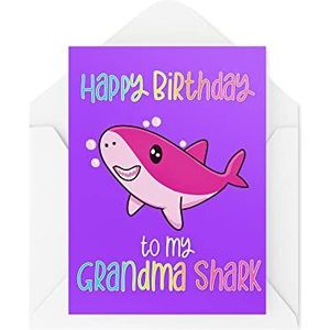 Grappige wenskaarten | Grandma Shark | Verjaardag Old Grandma Nana Joke Viral Song Kids | CBH1185