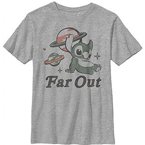 Disney Lilo & Stitch jongens T-shirt Far Out Stitch, grijs gemêleerd Athletic, XS, Athletic grijs gemêleerd