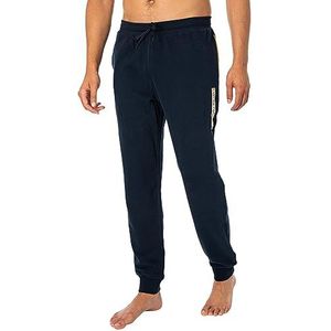 Emporio Armani Emporio Armani Herenbroek van geborstelde badstof, trainingsbroek voor heren, 1 stuk, Marinier