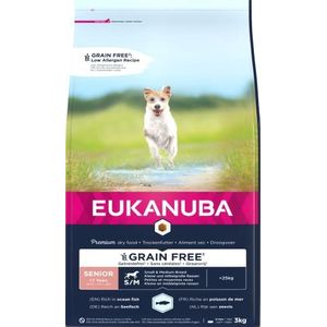 Eukanuba Graanvrij hondenvoer met vis voor kleine en middelgrote rassen, droogvoer voor oudere honden, 3 kg