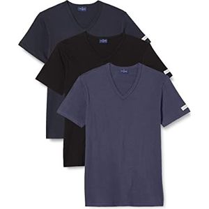 Navigare Heren ondergoed T-shirt (verpakking van 3 stuks), meerkleurig (zwart/boot/jeans)