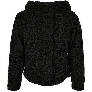 Urban Classics Girls Sherpa-jas voor meisjes, zwart.