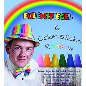 Eulenspiegel 626078 Color Sticks make-up pennen voor carnaval, themafeest, CSD, Pride