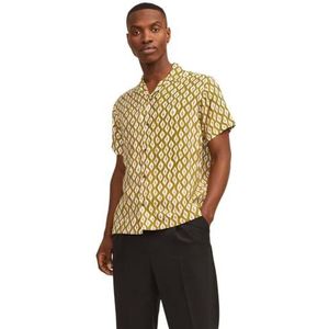JACK & JONES Jprblulincoln Print Resort S/S Sn Chemise à manches courtes pour homme, Fir Green/Aop :comfort Fit, XS