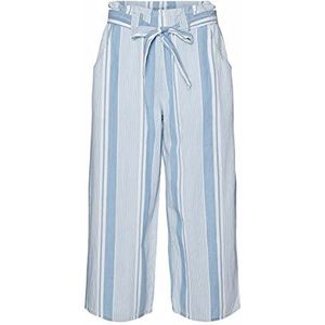 Vero Moda Vmakela HR Chambray Paperbag damesbroek, Light Blue Denim/Stripes: Wit