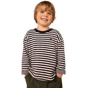 Petit Bateau A080Y T-shirt met lange mouwen voor jongens (1 stuk), Smoking Blauw / Avalanche Wit