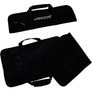 ARCOS 4-delige messenzak voor het opbergen van messen. Opberg- en transporttas voor keukenaccessoires gemaakt van polyester. 460 x 275 mm. Kleur zwart