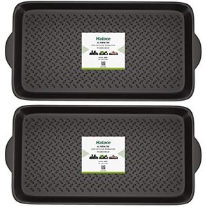 Matace 2 x kofferbakmat van rubber, ideaal voor binnen, van gerecycled rubber, voor schoenen, huisdieren, planten, wastafel, 71 x 40 cm