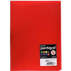 Grafoplás 1430151 Ordner Folio, omslag van polypropyleen, kleur rood, Parchgraf serie 10 stuks