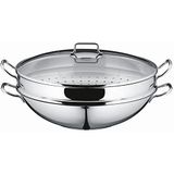 WMF Macao 4-delig Wok - Multifunctionele wokpan van 36 cm - Inclusief stoominzet en deksel