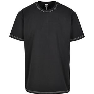 Urban Classics Heavy Oversized Contrast Stitch T-shirt voor heren, zwart (00007)