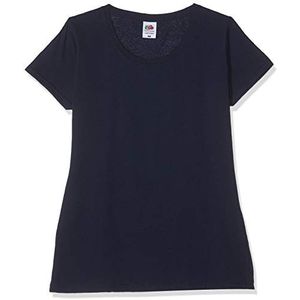 Fruit of the Loom T-shirt voor dames, Lady-Fit, originele thee, 5 stuks, blauw (Deep Navy Az)