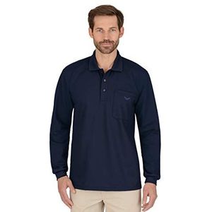 Trigema Poloshirt voor heren met lange mouwen, marineblauw (046)