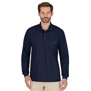 Trigema poloshirt heren lange mouwen, marineblauw (046)