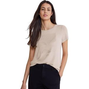 Street One A321170 T-shirt met decoratie voor dames, Beige zand glad