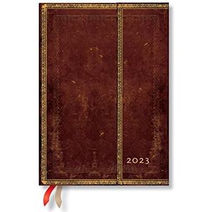 Sierra (Old Leather Collection) Midi Vertical Dayplanner 2023 (Wrap Closure): Hardcover, Verticale lay-out, 100 g/m², wrapclosure