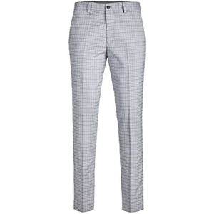 JACK & JONES Jprfranco Check Suit Sn kostuum voor heren, Lichtgrijs melange/geruit: Super Slim Fit