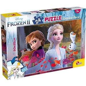 Lisciani - Disney puzzel De ijskoningin 2 – puzzel 24 delen – dubbelzijdig – achterkant om in te kleuren – educatief spel – vanaf 3 jaar