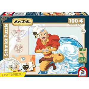 Schmidt Spiele 56554 Avatar The Lord of Elements-puzzel voor kinderen, 100 stukjes, graskarton, meerkleurig