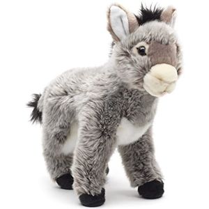Uni-Toys - Ezel grijs, staand - 28 cm (hoogte) - pluche dier - knuffeldier