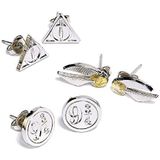 HARRY POTTER Symbols Dames Oorbellenset, zilverkleurig, Zink, Geen edelsteen