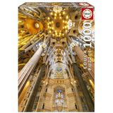 Educa - De binnenkant van de Sagrada Familia | Puzzel met 1000 stukjes. Afmetingen eenmaal gemonteerd: 48 x 68 cm. Bevat Fix Puzzle Tail om op te hangen. + 14 jaar (19614)