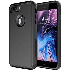 Diverbox Coque pour iPhone 8 Plus, iPhone 7 Plus, résistante aux chocs, aux chutes, à la poussière, coque de protection robuste pour Apple iPhone 8 Plus et 7 Plus (noir)