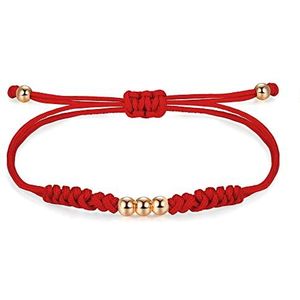 JENDEAR SHINE Armband van gevlochten touw voor dames, handgemaakte armband met kralen en knopen, meisjes, verjaardag, vriendschap, geluk, cadeau, rood, zwart, sieraden, Nylon