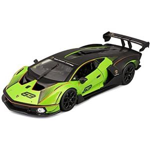 Bburago Lamborghini Essenza SCV12: miniatuurauto op schaal 1:24, bewegende deuren, groen/zwart (18-28017)