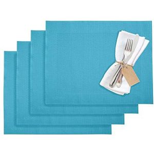Westmark Placemats, 4-delig, 42 x 32 cm, synthetisch, turquoise, Saleen-Edition: Home