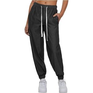Urban Classics Pantalon de jogging léger en denim pour femme, Noir, 4XL