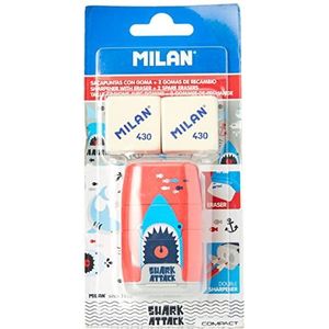 MILAN - Compact Shark Attack gum puntenslijper + 2 reservegummen