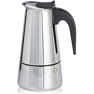 Espressomaker voor inductiekookplaten (koffiepot voor 5 kopjes (250 ml), mokka koffiezetapparaat van roestvrij staal, vaatwasmachinebestendig)