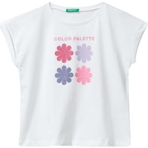 United Colors of Benetton T-shirt pour filles et filles, Blanc optique 101, 150