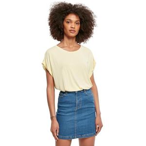 Urban Classics Dames T-Shirt Modal Extended Shoulder Tee Dames T-Shirt met overlappende schouders in vele kleuren maten XS tot 5XL, geel, zacht