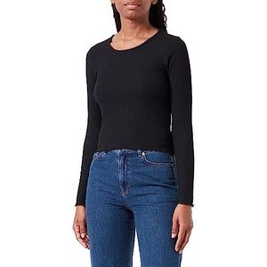 ONLY Onlemma L/S O-Neck Short Top JRS T-shirt met lange mouwen voor dames, zwart, XXL, zwart, XXL, zwart.