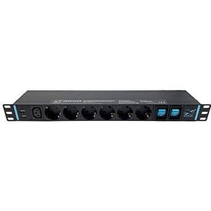 Infitronic INSV1009A-19 inch stekkerdoos 1 U 14 stopcontacten + 1 IEC C13+ 2 USB-poorten + 2 individuele overspanningsbeveiliging