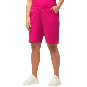 Ulla Popken Bermuda en jersey pour femme, avec poches, taille élastique, Rose fuchsia, 50W