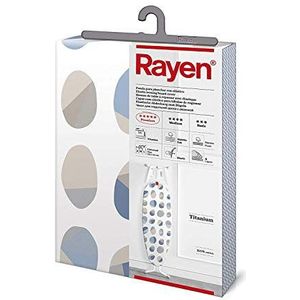 Rayen | Universele strijkplankovertrek | 4 lagen: schuim, molton, stof 100% katoen en titanium | overtrek met titanium coating | Premium Serie | 127 x 51 cm | witte achtergrond