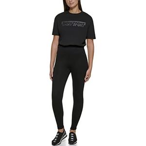 DKNY Dames sport T-shirt met Dropout Mirror logo, zwart, XXS, zwart.