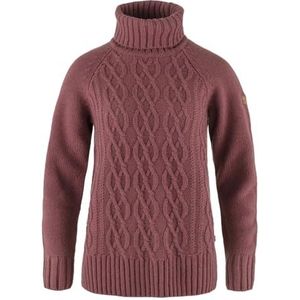 Fjallraven Övik 84793-410 Cable Knit Roller Neck W Sweatshirt Dames Mesa Purple Maat S