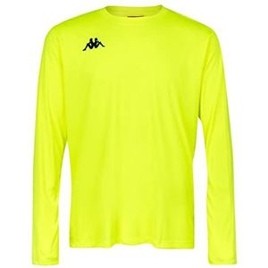 Kappa Rovigo LS shirt voor heren, Fluorescerend Geel/Zwart